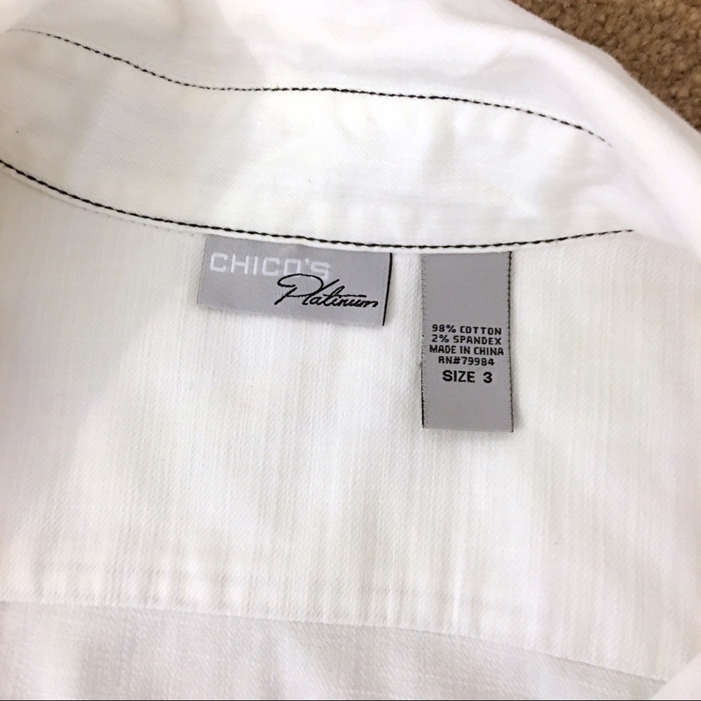 Chico's White Denim Stretch Jean Jacket Sz 3/XL - Picture 4 of 4